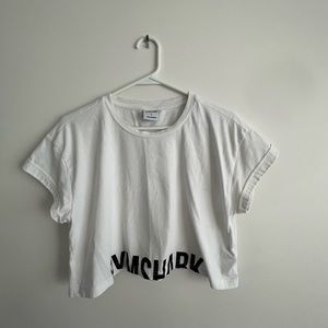 Gymshark Cropped White T-shirt | Size: W Large